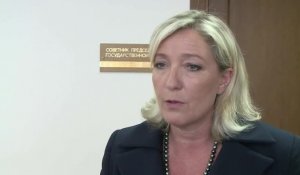 A Moscou, Marine Le Pen dénonce une "diabolisation" de la Russie