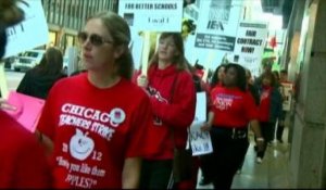 À Chicago, les enseignants s'invitent dans la campagne