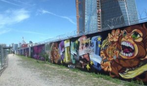Des graffitis contestataires aux pieds du futur siège de la BCE