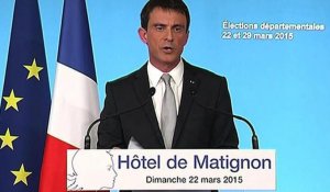 Départementales: Valls appelle à "faire barrage" au FN