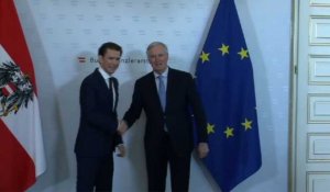 Sebastian Kurz reçoit Michel Barnier à Vienne