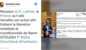 La France met en garde l'Iran sur le sort de l'avocate Nasrin Sotoudeh.