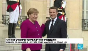 Face à Xi Jinping, Macron, Merkel et Juncker cherchent une unité européenne