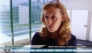 En visite à la prison de Luynes, Nicole Belloubet, garde des Sceaux, présente le droit de vote par correspondance