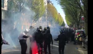 Charge policière lors de la manifestation des Gilets jaunes à Rennes