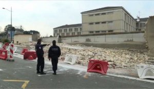 Prison de Poissy: effondrement d'une partie du mur d'enceinte