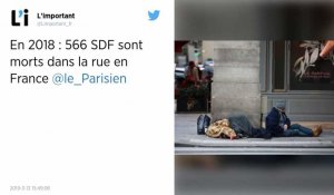 En 2018, 566 SDF morts dans la rue en France.