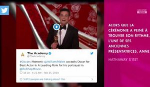 Oscars 2019 : Anne Hathaway ancienne maîtresse de cérémonie se moque de sa performance