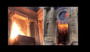 Les images de l&#39;incendie à l&#39;église Saint-Suplice de Paris