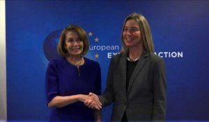 Nancy Pelosi rencontre Federica Mogherini à Bruxelles