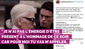 Baptiste Giabiconi ne se remet pas de la mort de Karl Lagerfeld : "Tu me manques"