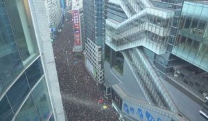 Hong Kong: la manifestation géante vue d'en haut