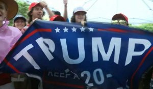 Les partisans de Trump l'acclament dans les rues d'Orlando avant le début de sa campagne électorale