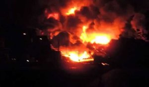 L'explosion du train dans le centre-ville de Lac-Mégantic au Canada
