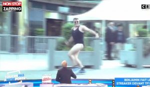 TPMP : Benjamin Castaldi fait le "streaker" en maillot de bain devant TF1 (vidéo)