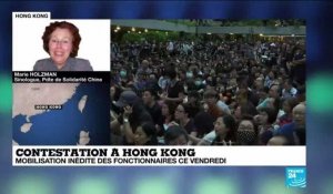 Inédit à Hong Kong, les fonctionnaires rejoignent la contestation