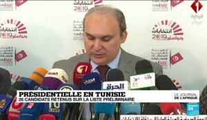 Présidentielle en Tunisie, 26 candidats retenus sur la liste préliminaire