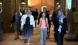 La militante environnementale Greta Thunberg visite le siège de l'ONU