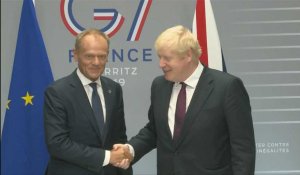Boris Johnson rencontre Donald Tusk au sommet du G7
