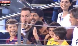 Barça : quand Luis Suarez se moque du fils de Lionel Messi en tribunes (vidéo)
