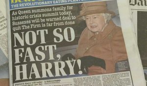 "Megxit": la réunion de crise chez Elizabeth II fait la une des journaux britanniques