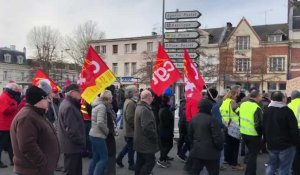 Manifestation contre la réforme des retraites à Saint-Quentin le 11 janvier