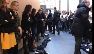 Valenciennes: haie d'honneur des avocats, robes aux pieds