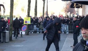 Les joueurs du PSG arrivent à Reims pour le match de Coupe de la Ligue