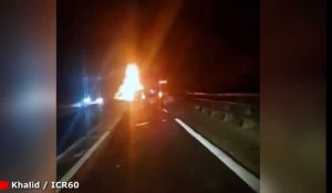 Un camion en feu paralyse la RN31 près de Beauvais