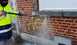 A Lille, la brigade anti-tags nettoie les murs de la ville