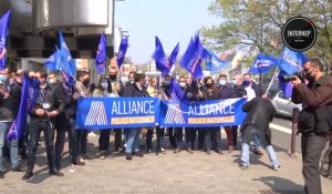 Rassemblement de policiers en colère à Lille