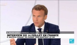 Interview du 14 juillet : Emmanuel Macron change "de chemin" mais maintient le cap