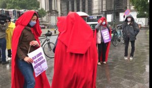 Action pour le droit à l'avortement devant le Palais de justice de Bruxelles
