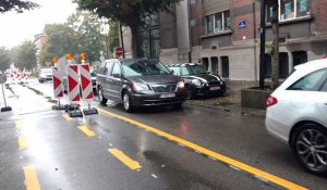 Mons. Beaucoup de polémique autour de la piste cyclabe rue des Barbelés. Vidéo Eric Ghislain