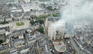 Images aériennes de l'incendie de la Cathédrale de Nantes