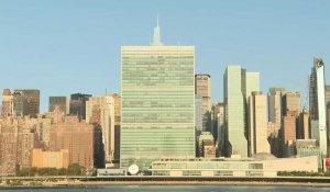 Images du siège de l'ONU au milieu de la skyline de New York