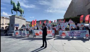 Manifestation du parti d'extrême gauche PTB-PVDA au Mont des Arts