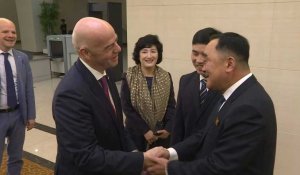 Mondial-2022: le président de la Fifa arrive à Pyongyang pour le match des deux Corées