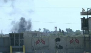 Images de fumée à la frontière turco-syrienne