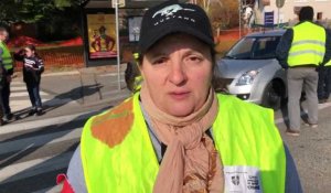 Sandrine, en charge du point de blocage des Gilets jaunes d'Annecy-le-Vieux