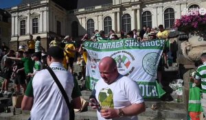 Les supporters du  Celtic Glasgow  dans les rues de Rennes  avant le match.