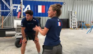 Le warm-up dans leur base des Français