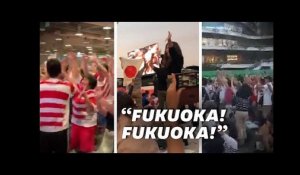 La joie des supporters japonais devant leur victoire face à l&#39;Irlande