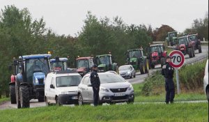 Manifestation d'agriculteurs à Saint Aybert