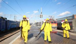 Covid-19 : à Moscou, la gare de Iraoslavl entièrement désinfectée