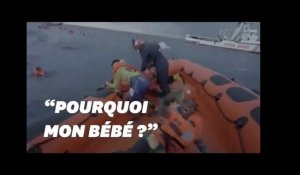Cette migrante pleure la perte de son enfant dans un naufrage