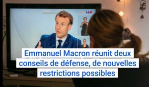Emmanuel Macron réunit deux conseils de défense, de nouvelles restrictions possibles 