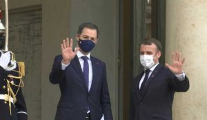 Emmanuel Macron reçoit le Premier ministre belge Alexander De Croo