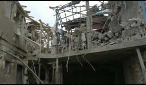Des bâtiments détruits dans la ville principale du Nagorny Karabakh