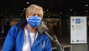 Coronavirus: protestation du personnel soignant du CHIREC contre la délégation d'actes infirmiers (Myriam Doeuvre/CGSLB)